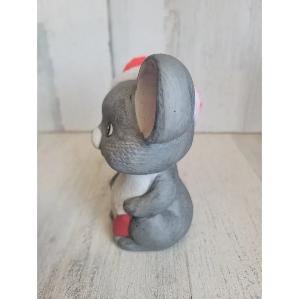 Vintage Santa Mouse light up ceramic ornament‎ Xmas